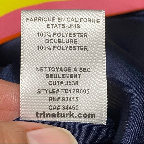 Trina Turk Dress Women’s Size 2 Navy & Multi Color stripe shift dress - Picture 13 of 16